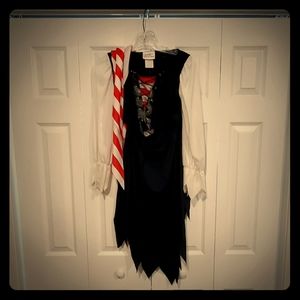 Girls Pirate Costume w/ Corset, Skirt, Bandana